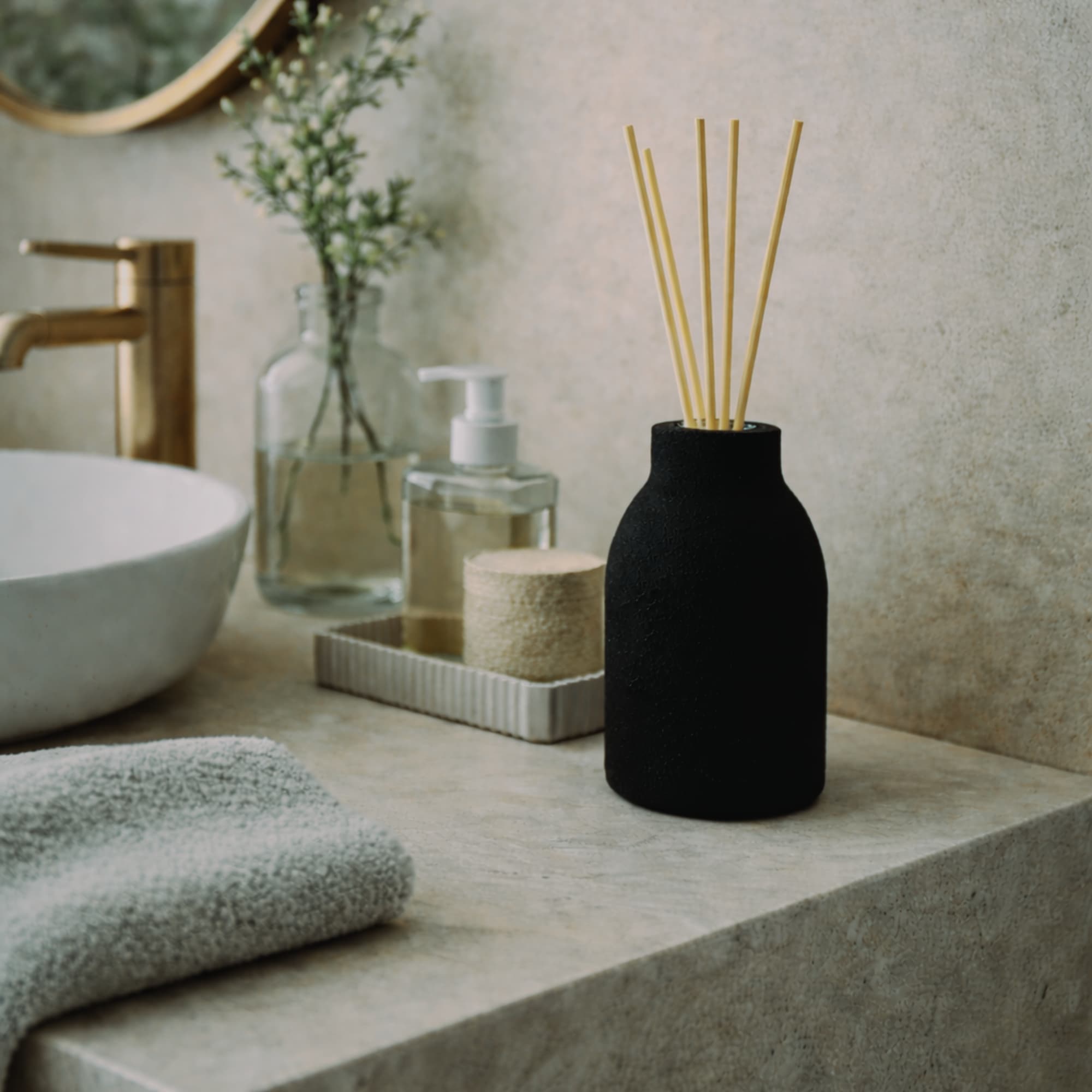 THE BUD Black Concrete Diffuser